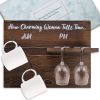 2 Coffee Mugs and 2 Wine Glass Holders Wooden Cup Holders Wall-Mounted Wine Rack