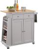 ACME Tullarick Kitchen Cart, Natural & Gray YF