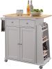 ACME Tullarick Kitchen Cart, Natural & Gray YF