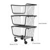 3 Layers Rotatable Baskets Kitchen Vegetable Fruits Rack Rolling Storage Cart