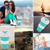 New Silicone Collapsible Travel Cup - Folding Camping Cup with Lids - Expandable&Portable