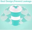 New Silicone Collapsible Travel Cup - Folding Camping Cup with Lids - Expandable&Portable