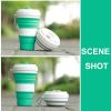 New Silicone Collapsible Travel Cup - Folding Camping Cup with Lids - Expandable&Portable