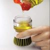 New Creative Soap Dispenser,Liquid Soap Brush For Dish Pot Pan Sink Cleaning With Non-Slip Tray