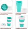 New Silicone Collapsible Travel Cup - Folding Camping Cup with Lids - Expandable&Portable