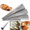 5Pcs/set Stainless Steel Spiral Croissants Molds Conical Tube Cone Roll Cream Baking Pastry Tool