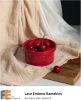 FE Ramekins, Lace Emboss Ramekin 8 Oz Oven Safe, Creme Brulee Set Of 6, Ceramic Souffle Dish For Baking Dessert And Cake